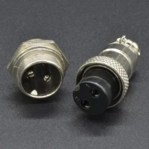 16mm diameter gx aviation series 2 pin connector, panel mounting