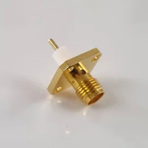 FEMALE SMA CONNECTOR FOR PANEL MOUNTING WITH 4 HOLES AND TEFLON